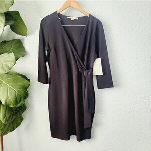 Boston Proper dress faux wrap little black dress